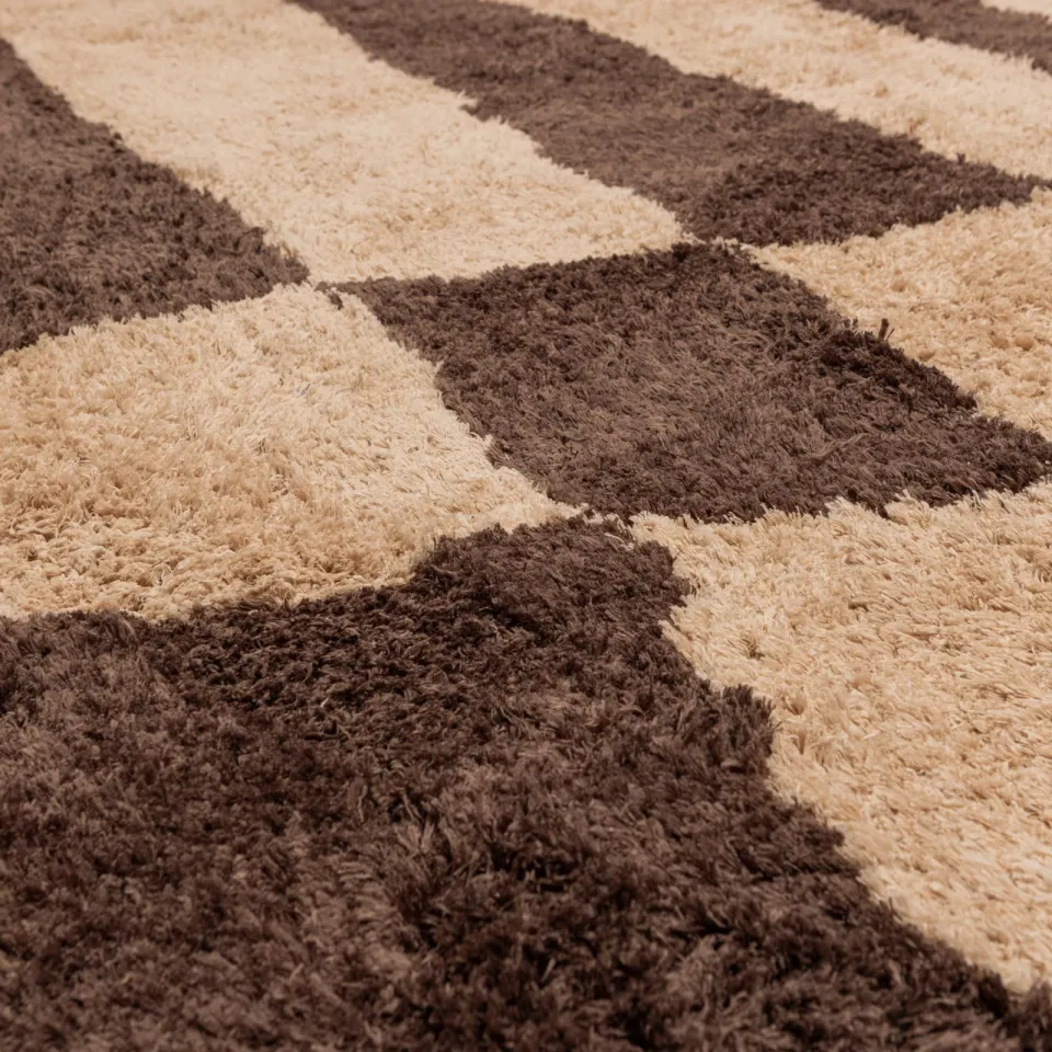 WOOOD Fafa vloerkleed beige bruin, foto 6