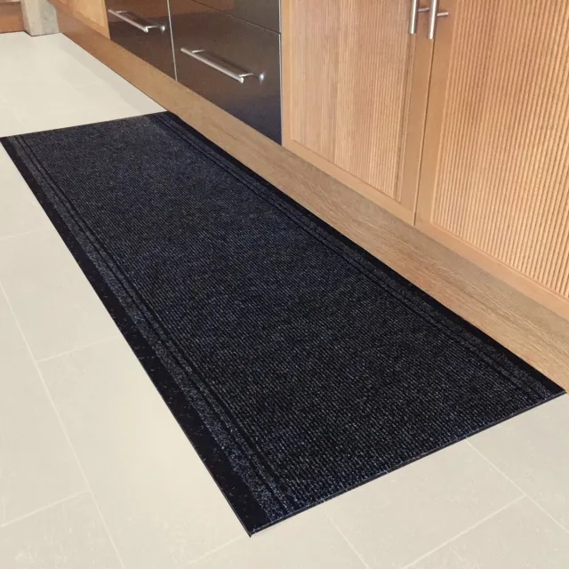JYG Tapijtloper Club Antraciet 100 x 180 cm - Keukenloper - Anti Slip - snijdbaar