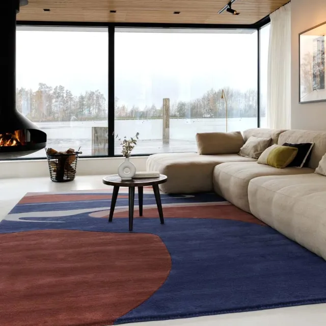 Nordic Weavers Modern vloerkleed - Skulptur Canyon rood/blauw 160x230