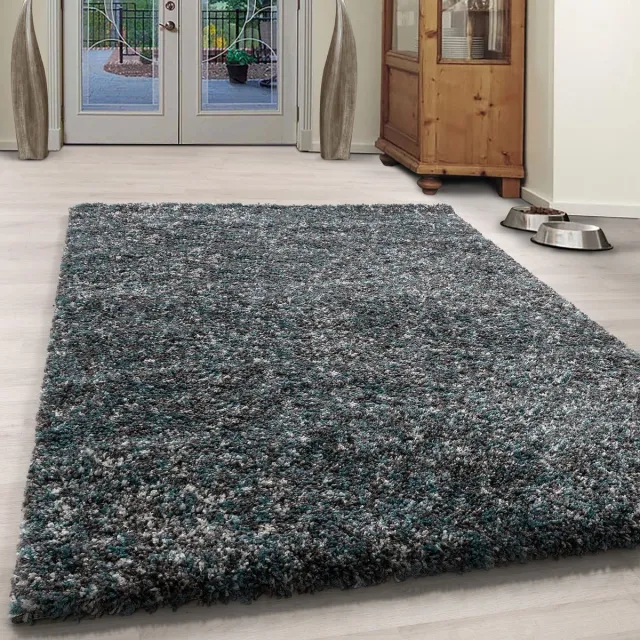 Muratap Rainbow Soft Shaggy Hoogpolig Vloerkleed Blauw