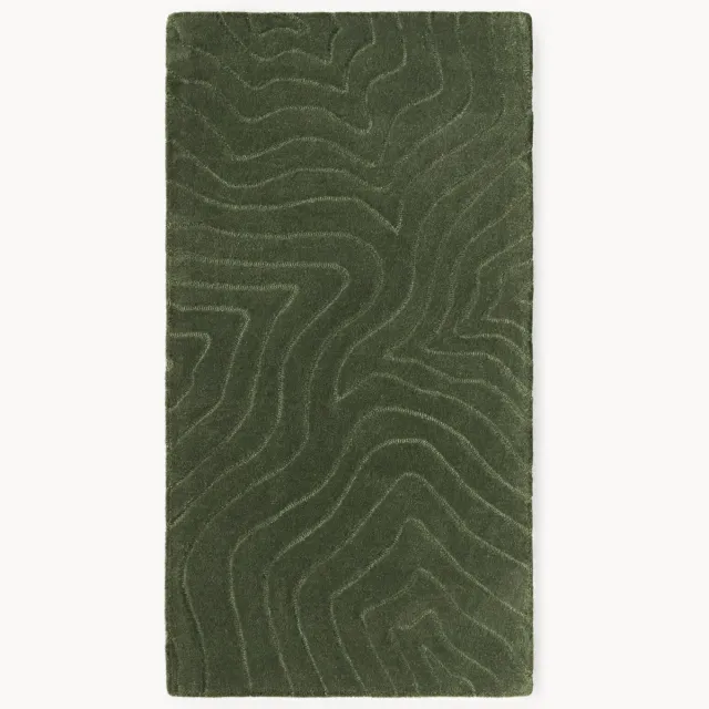 Westwing Collection Handgetuft wollen vloerkleed Aaron Groen