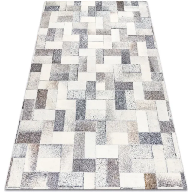 RUGSX Kleden Rugsx Tapijt PATCHWORK 21723 grijs - Koeienhuid, planken 120x170 cm