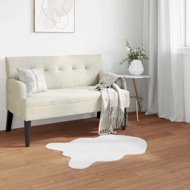 vidaXL Antislip vloerkleed van imitatie konijnenbont OLITE Wit, foto 2