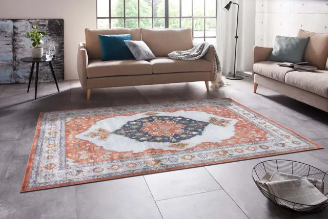 Nouristan Vintage vloerkleed - Sehura oranje/crème 133x195