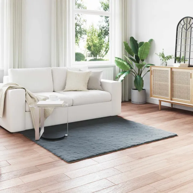 vidaXL Antislip vloerkleed van imitatie konijnenbont OLITE Antraciet, foto 2