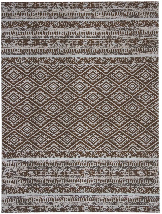 Padiro elegant buitenkleed - donkerbruin - vintage patroon - voor binnen en buiten - voor vloerverwarming - van polyester