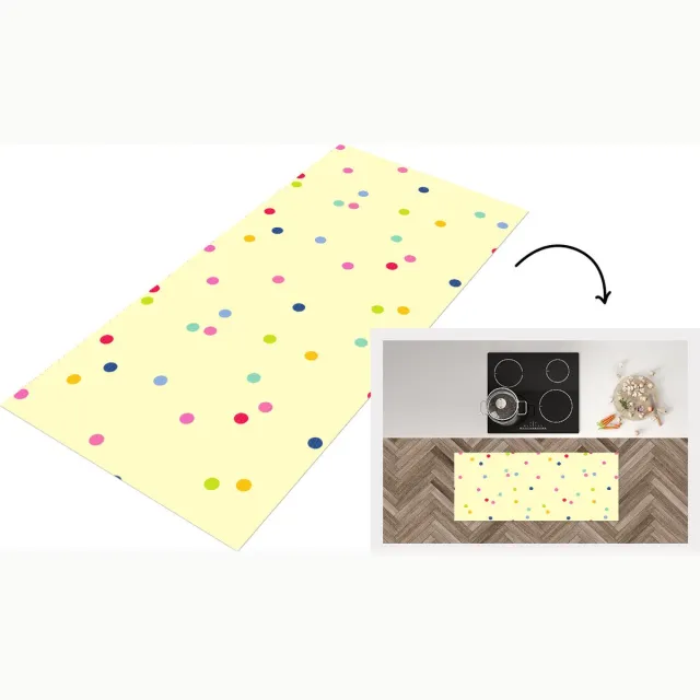 KitchenYeah Keukenloper - Loper keuken - Confetti - Patronen - Pastel - 120x50 cm - Keukenloper vinyl Multicolor