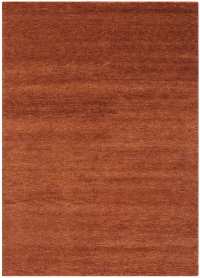 Lino Heritage Orange Tapijt 140x200cm - Handgeknoopt Hoogpolig Vloerkleed van Pure Wol - 100% Handgesponnen Wol – 4,5 kg/m² - 57.800 knopen/m² - 15mm dik - Luxueus Tapijt voor Woonkamer, Slaapkamer, Hal of Eetkamer - Design Vloekleed oranje