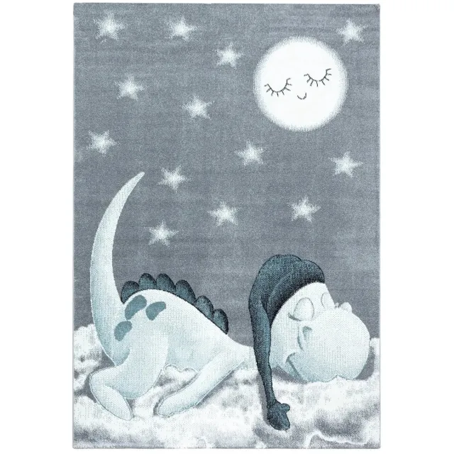 Dutch XXL Kindervloerkleed | Tapijt | Bambi | Dinosaurus | Blauw | 200x290 cm