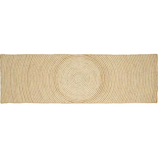 vidaXL Gebied Tapijt Natuurlijk en Wit 80 x 250 cm Jute