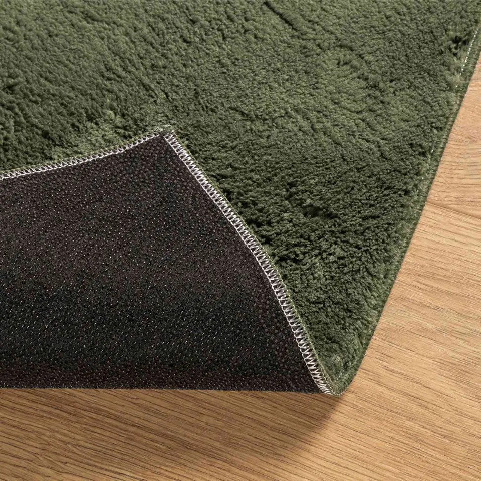 vidaXL Vloerkleed HUARTE Bosgroen 80 x 300 cm 100% Polyester Plat groen, foto 4