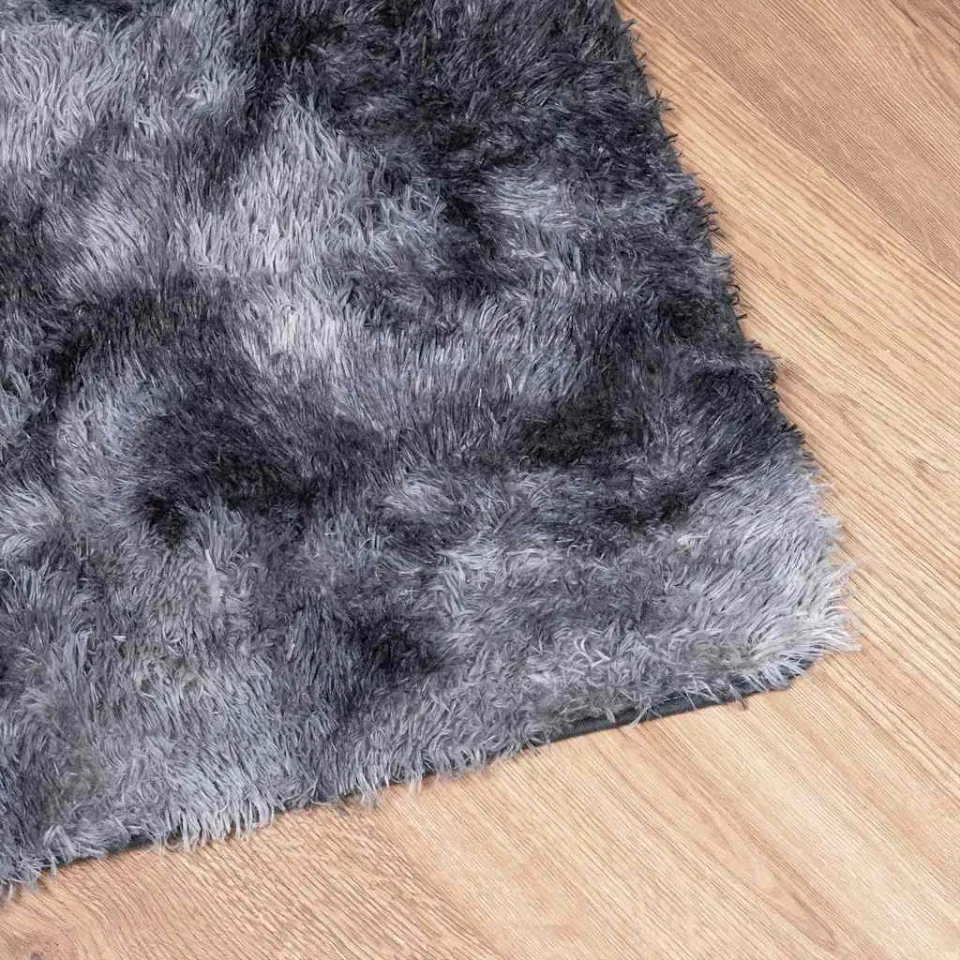 vidaXL Hoogpolig vloerkleed NAVARRA 60x100 cm polyester donkergrijs grijs, foto 4