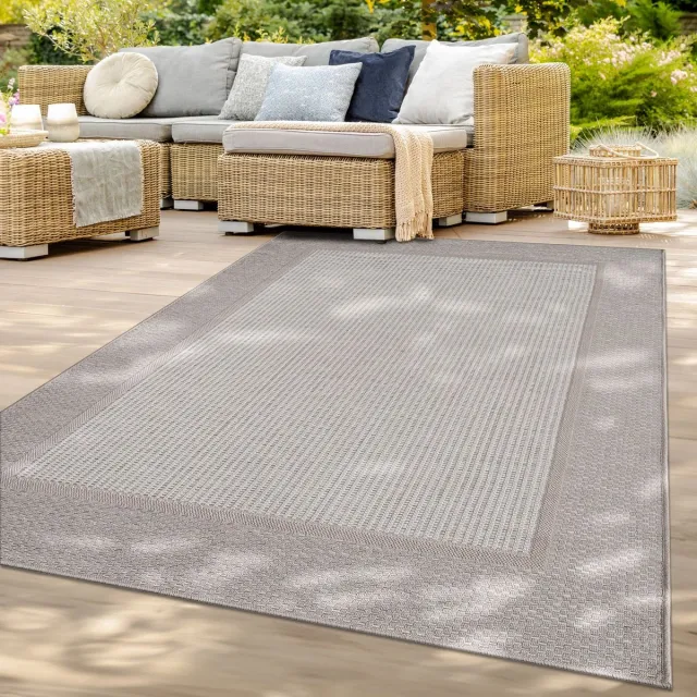TT Home Balkon Tuin Eetkamer Scandinavisch Boho Design Rand Effen Rechthoek Rechthoek beige