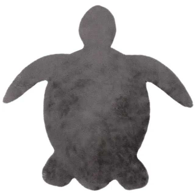 Padiro speels kindervloerkleed 83 x 92 cm - lichtgrijs - schildpadontwerp - voor vloerverwarming - van polyester