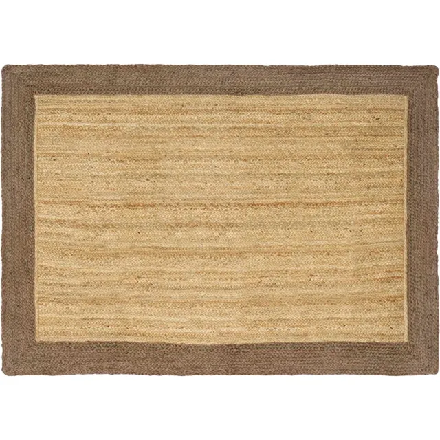 vidaXL Gebied Tapijt Grijs en natuurlijk 120 x 170 cm Jute