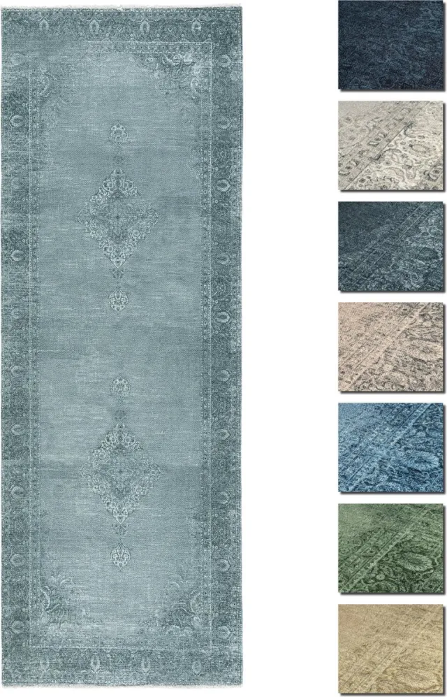 TESSO LIVING Kelim Vintage Vloerkleed - Zilver 80 X 145 cm - Premium Laagpolig Woonkamer Tapijt - Anti-Slip, Machinewasbaar & Super Zacht