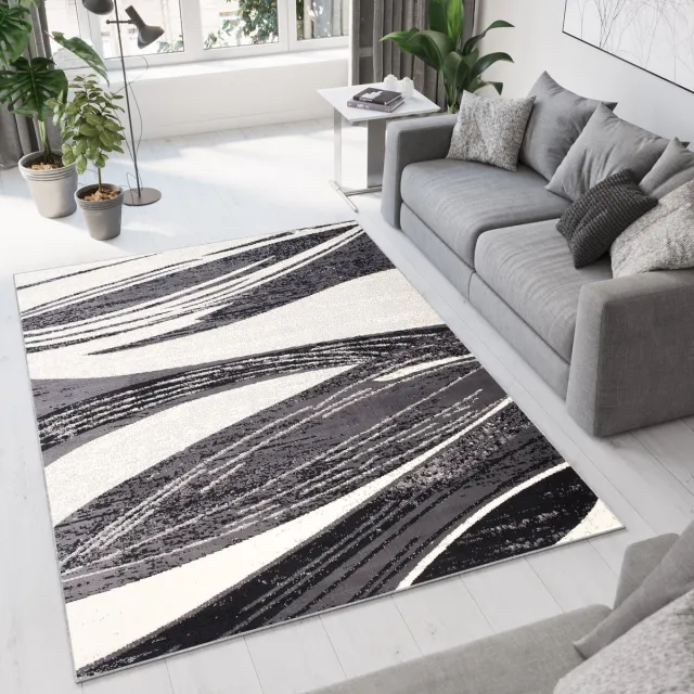 Tapiso Dream Vloerkleed Grijs Woonkamer Modern Golven Laagpolig Tapijt Maat- 160x230 Grijs 11