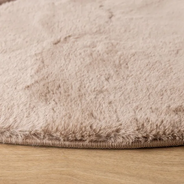 Fraai Rond hoogpolig vloerkleed - Carvy Arches Taupe - Ø 160cm