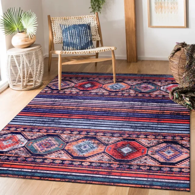 Netline Home Vloerkleed | Wasbaar Vloerkleed | Antislip | Wasbaar Tapijt voor Keuken, Slaapkamer, Hal, Woonkamer | Vloerkleed Oosters Design Tapijt | Laagpolig(160X230) meerkleurig