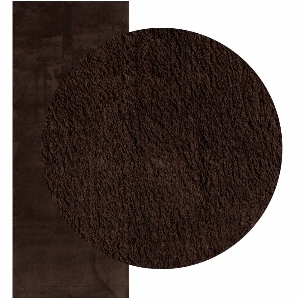 vidaXL Vloerkleed HUARTE Bruin 80 x 200 cm 100% Polyester Plat