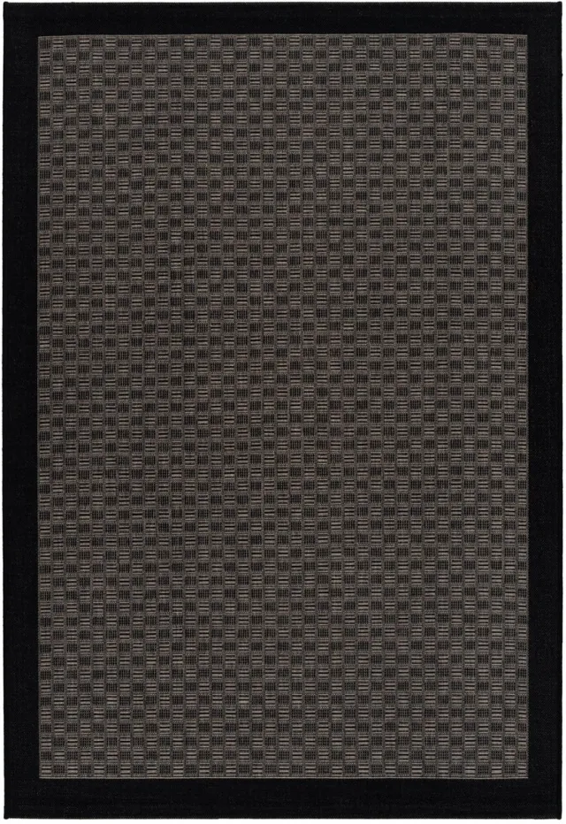 Padiro platgeweven designvloerkleed - donkerbeige - modern geometrisch patroon - voor binnen en buiten - voor vloerverwarming - van polypropyleen en synthetische vezels