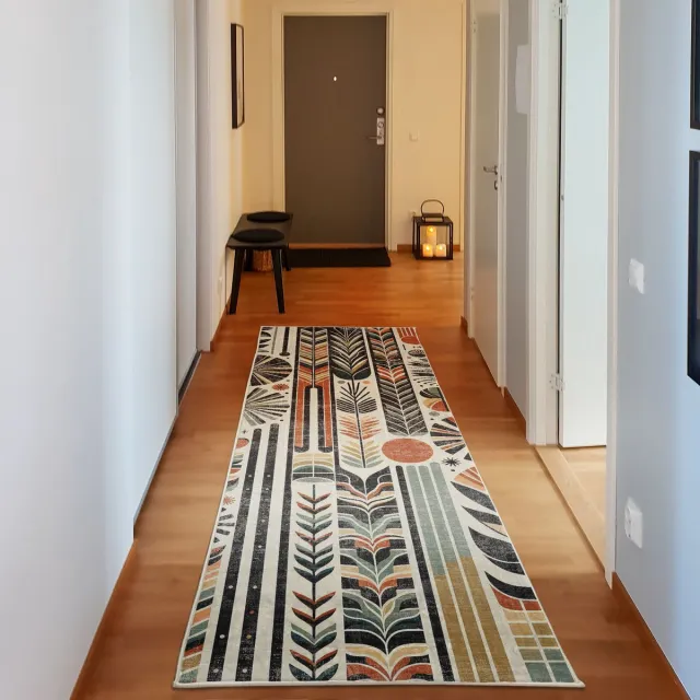 ABAKUHAUS Vloerkleed - Woonkamer Tapijt – 76 x 229 cm – donkeroranje Reseda – Hoogpolig