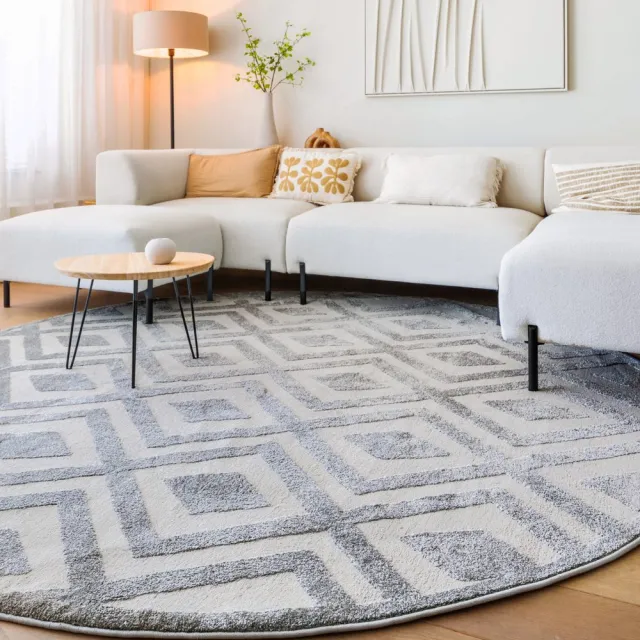Nordic Weavers Rond vloerkleed Scandinavisch - Contour Diamond grijs 100