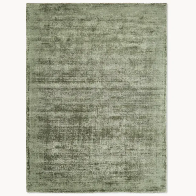 Westwing Collection Handgeweven viscose vloerkleed Jane Groen
