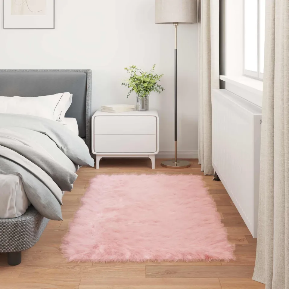 vidaXL Tapijt van imitatie TAFALLA Roze 80 x 150 cm Polyester, foto 3