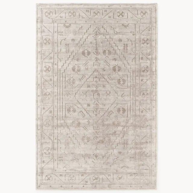 Westwing Collection Handgeweven viscose vloerkleed Shaila Beige