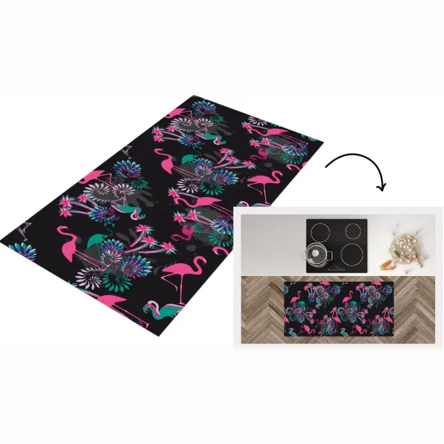 KitchenYeah Keukenloper - Loper keuken - Flamingo - Patroon - Roze - Jungle - Keukenloper vinyl, foto 7
