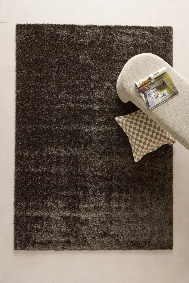 NOUS Living Tiemen vloerkleed donkerbruin, foto 2