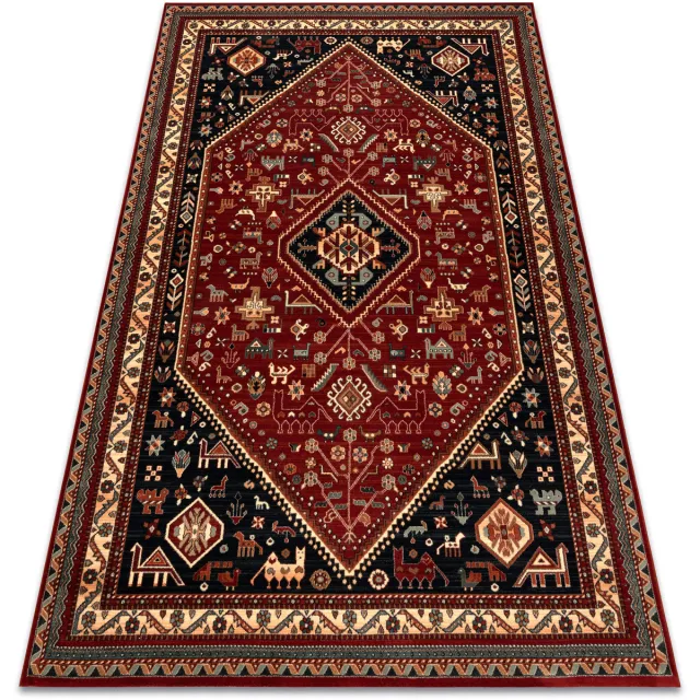 RUGSX Kleden Rugsx Wollen tapijt KASHQAI 4364 301 oosters, kader 80x160 cm Bordeau