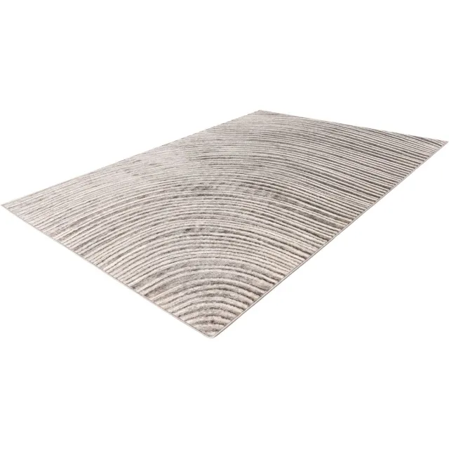 Lalee Vloerkleed - Tapijt - Modern - Zilver Beige - 3D-effect - Glanzend oppervlak - Zacht en comfortabel