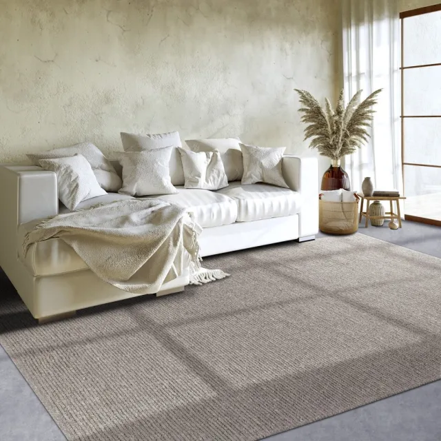 Villeroy & Boch Flycarpets Villeroy & Boch - Wol Vloerkleed - Francois - Linen / Beige / Grijs - 200x200 cm Taupe