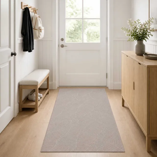 vidaXL Vloerkleed IZA Beige 80 x 200 cm 100% Polyester Laagpolig, foto 2