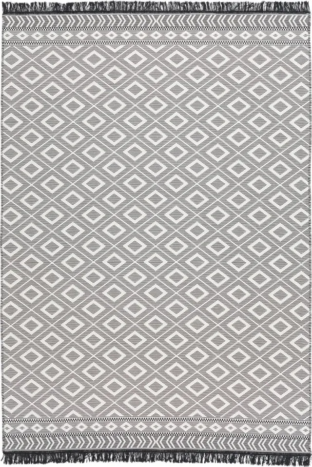 Pergamon Vloerkleed Dubbelzijdig Ethno Kelim Modern Grijs Beige