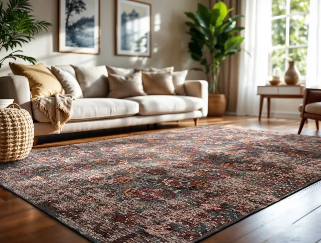 Louis de Poortere Wasbaar Binnen & Buiten Vloerkleed - 240 x 340 cm - Louis De Poortere Kasak Almati - Laagpolig Tapijt - Gerecycled PET - Made in Belgium - Circulair Brown