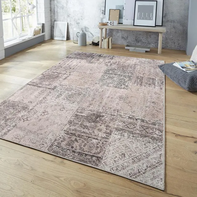 Elle Decoration Patchwork vloerkleed – Pleasure Rose Denain 80x150cm Taupe,Roze