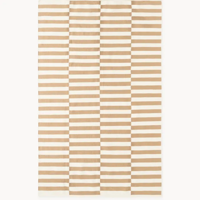 Westwing Collection Handgeweven Kelim vloerkleed Donna met strepen Beige