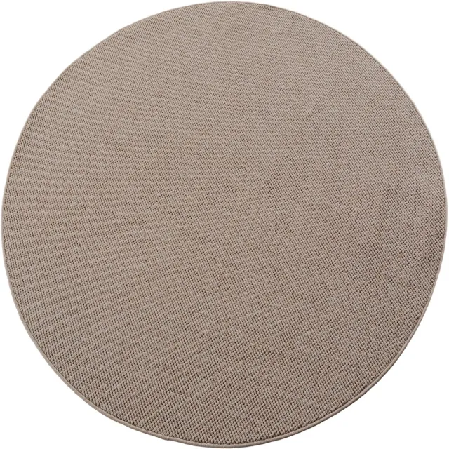 Ayyildiz Helix Vloerkleed Beige 200 cm rond – Effen Laagpolig Tapijt – Modern Machinaal Geweven Vloerkleed voor Woonkamer, Slaapkamer en Keuken