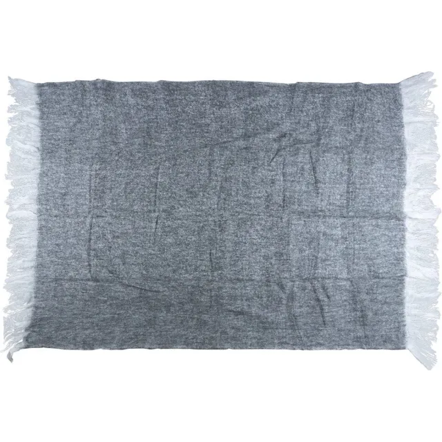 Mars & More Plaid-Acryl-wol look-ruit grijs/wit -130x170cm