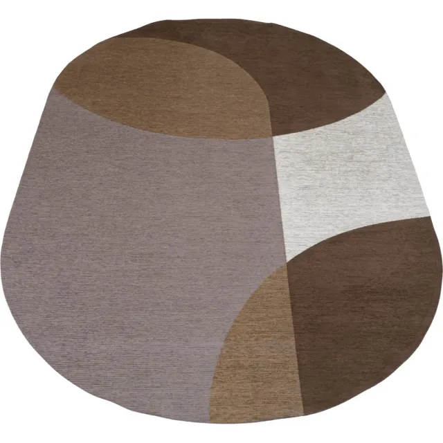 Veer Carpets Vloerkleed Eli Brown - Ovaal 160 x 230 cm - Design Ovaal Vloerkleed met Grafische Vormen Bruin