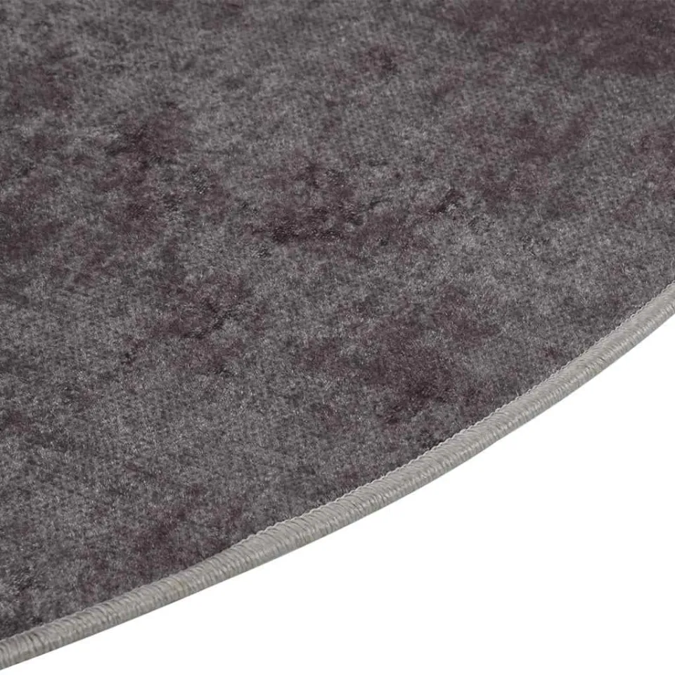 vidaXL Vloerkleed wasbaar ø120 cm grijs, foto 3