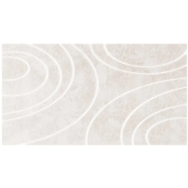 Vente-unique Vloerkleed met bonteffect en reliëf met cirkelvormige motieven - 200 x 290 cm - Beige - PAOLISI
