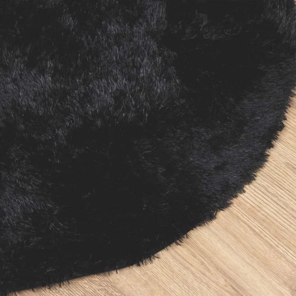 vidaXL Hoogpolig vloerkleed NAVARRA 200x200 cm polyester zwart, foto 4