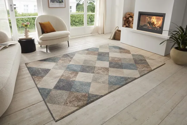 Ibenzoa Modern laagpolig tapijt met geometrisch patroon voor diverse ruimtes 80x120 cm Crème