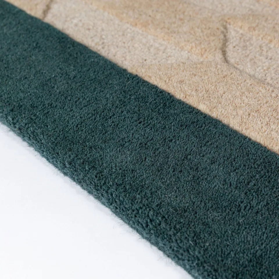 Flair Rugs Apex Border wollen vloerkleed blauw, foto 5