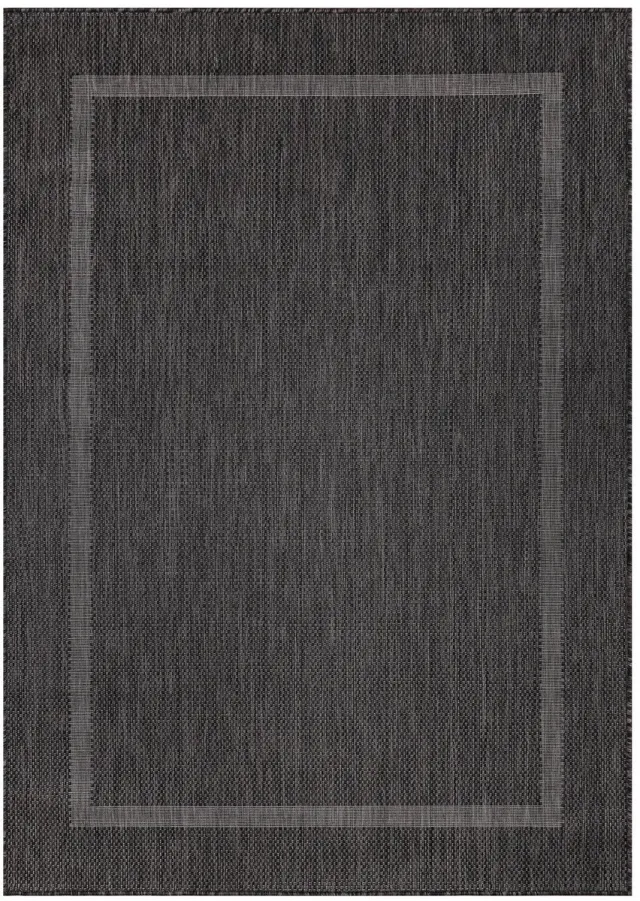 Dutch XXL Buitenkleed | Relax | Kader | Zwart | 120x170 cm | Buitentapijt | Tuintapijt