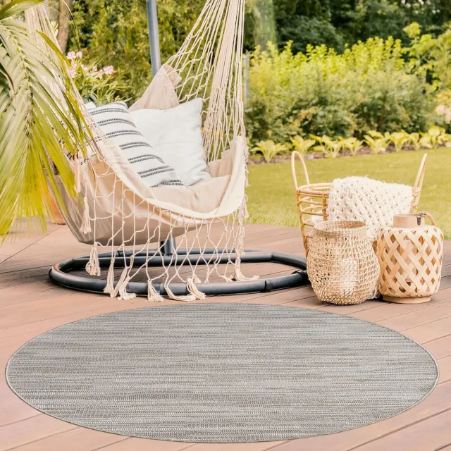 TT Home Balkon Tuin Woonkamer Boho Design Scandinavisch Gevlekte Look Uni Rechthoek Rechthoek beige, foto 2